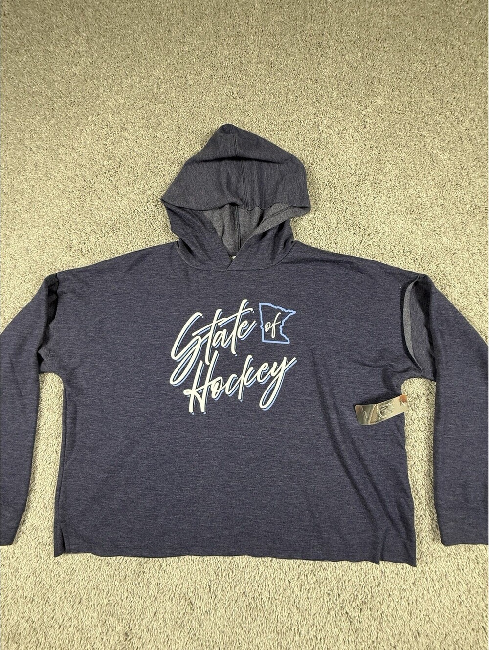 NHL Officially Licensed Gray "State of Hockey" Pullover Hoodie Size XL